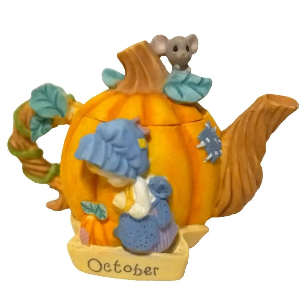 PRECIOUS MOMENTS By Enesco-October-Fall Seasonal Mini Teapot Item #608289 - Picture 1 of 11